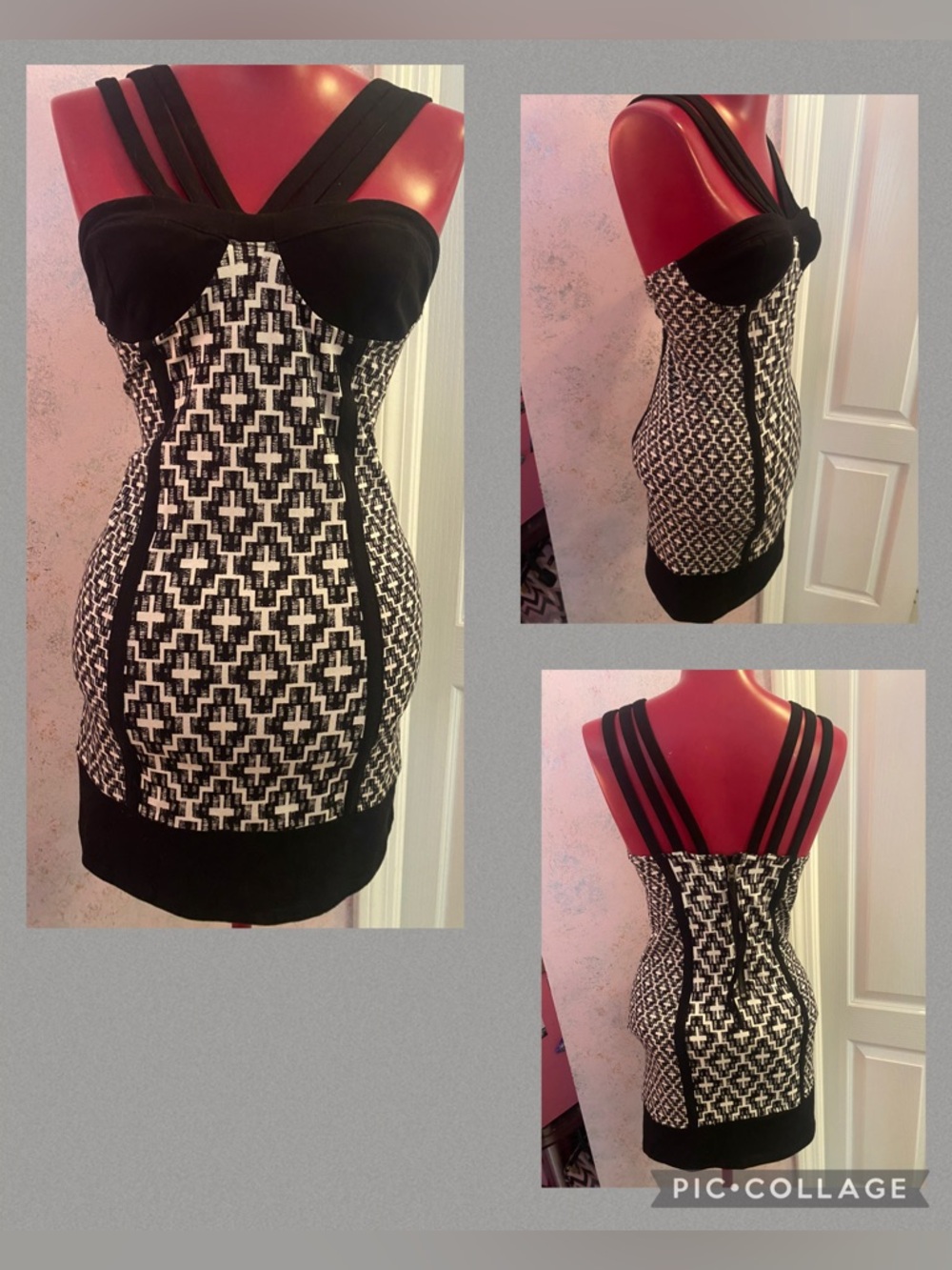 H&M Fashion Against Aids Tribal Bodycon dress size 8 (Rare)